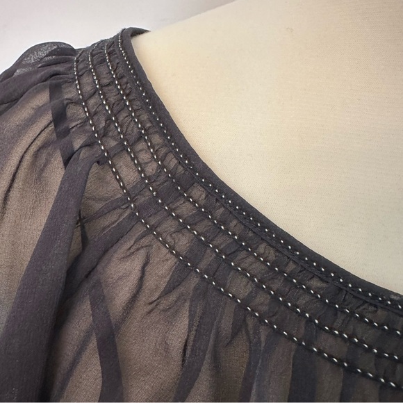 Studio M sheer top w/camisole. Womens Plus Size 1X. Grey/black/white. - Picture 5 of 10